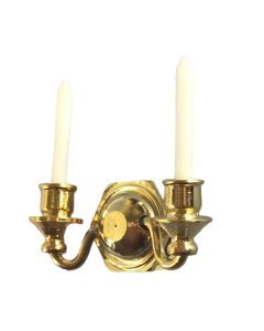 D7094 - Gold Double Candle Wall Light (non working)
