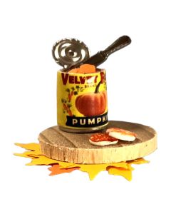 D7113 - Pumpkin Tin On Wooden Board