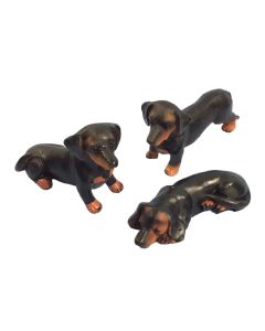 Daschund Black Dog, Pack of 3 (DA022)