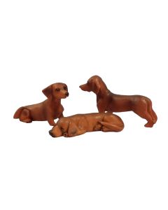 Daschund Brown Dog, Pack of 3 (DA023)