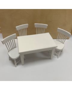 DAMAGED - White Table & Chairs
