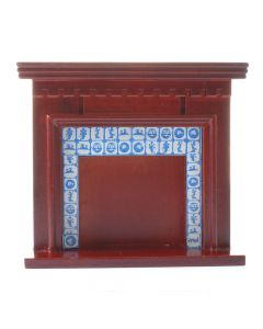 DF125A - Mahogany Tiled Fireplace