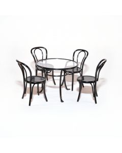 DF1428 Black metal table and chairs