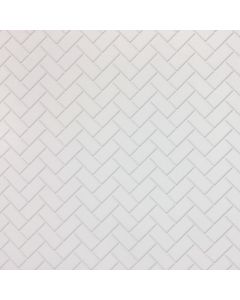 DIY792A - Embossed White Herringbone Metro Tiles