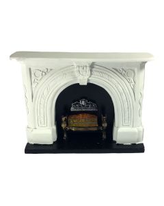 E7436 - Carved Stone style Fireplace