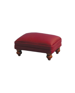 Red Leather Foot Stool (E9322)