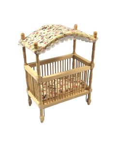 EM9117N1 - Barewood Cot with Fabric Canopy