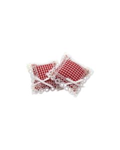 Red Gingham Cushions, Pack of 2 (D3799)