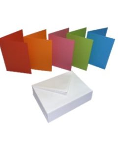 C6 Assorted Mixed Colour Cards & White Envelopes (H-2483)