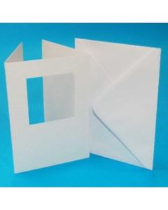 A5 White Hammer Tri-Fold Square Aperture Cards & Envelopes (H-2488)