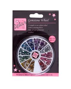 Gemstone Wheel 3mm, 12 Colours, Multicoloured 0.3 cm (H-ANT3721001)