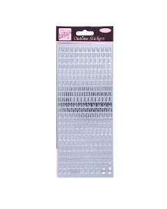 Outline Stickers, Capital Letters, Silver (H-ANT8101004)