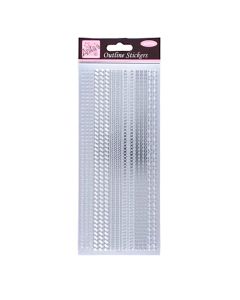 Outline Stickers, Assorted Borders, Silver (H-ANT8101019)