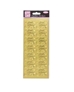 Outline Stickers, Elegant Thank You, Gold (H-ANT8101216)