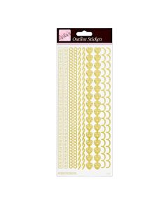 Outline Stickers, Border, Gold On White (H-ANT810276)