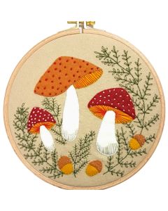 Toadstool Appliqué Hoop Craft Kit (H-APPTDS1O)