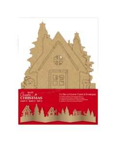 Create Christmas Die Cut Card & Envelope 3 Piece Brown Kraft (H-PMA150925)