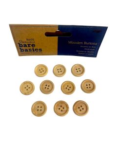 Wooden Buttons (20pcs) - Bare Basics (H-PMA174627)