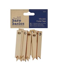 Wooden Eyelet Tags (12pcs) - Bare Basics (H-PMA174644)