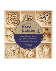 Wooden Shapes (45pcs) Nautical - Bare Basics (H-PMA174696)