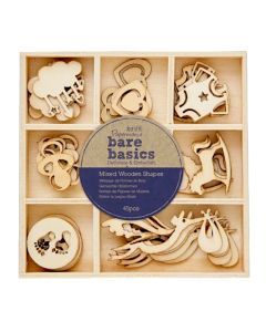 Mixed Wooden Shapes (40pcs) Baby - Bare Basics (H-PMA174726)