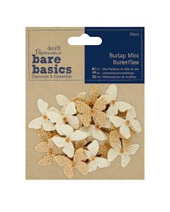 Burlap Mini Butterflies (20pcs) - Bare Basics (H-PMA174868)