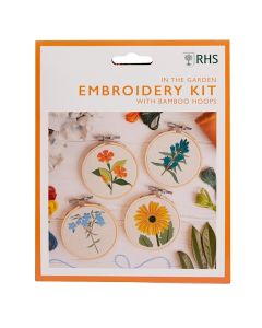 RHS Embroidery Hoop Decoration Kit, Pack of 4, in the Garden (H-RHS106105)