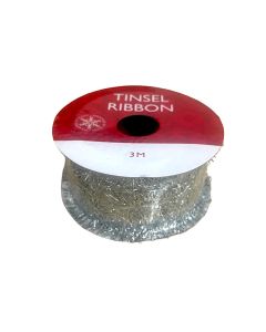 Silver Tinsel Ribbon 3m (H-XMA5693B)