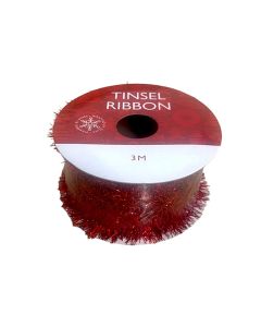 Red Tinsel Ribbon 3m (H-XMA5693A)