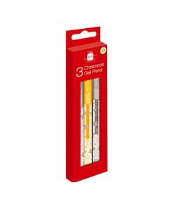 Christmas Activity Gel Pens Silver & Gold 3 Pack (H-XXGPSG)