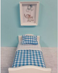 JJ0002 Single Bedding - Blue and White Gingham Print