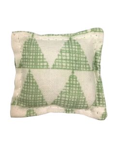 JJ0048 - White and Green Geometric Print Cushion