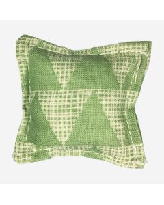 JJ0049 - Green and White Geometric Print Cushion