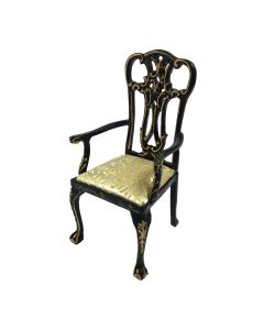 JY0101 Ornate Black Chair with Gold Decoration