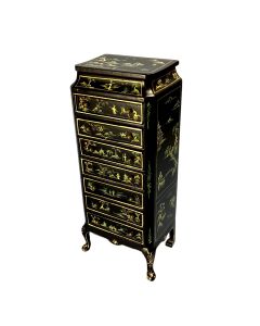 JY0110 - Black Hand Painted Tall Cabinet
