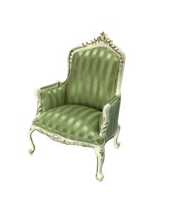 JY0148 White Armchair with Green Upholstery