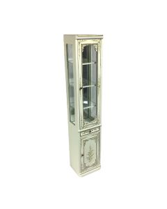 JY0168 - White Tall Hand Painted Cabinet with Mirrored Back