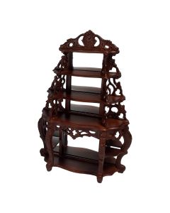 JY0240 - Ornately Carved Shelf Unit with Mirrored Back