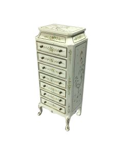 JY0274 - White Hand Painted Tall Cabinet