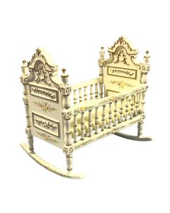 JY0299 - White Hand Painted Rocking Cradle