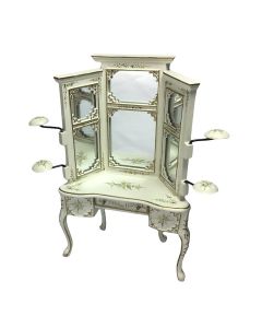 JY0304 - White Hand Painted Dressing Table with Mirrors