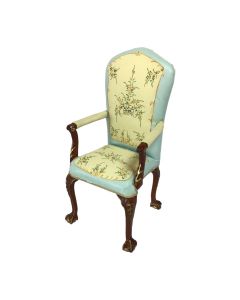 JY0323 - Blue and Cream Upholstered Carver Dining Chair