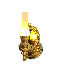 LT7445 - Brass Oil lamp battery wall light with sconce