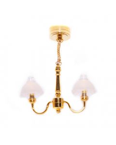 LT7510 - Two Arm Fluted Chandelier - Warm White Battery Light