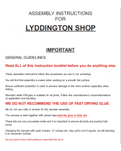 DOWNLOAD - Instructions for Lyddington Shop Kit (BM003)