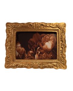 MC018 Gold Flowers picture in an ornate gold frame
