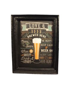 MC111 Picture of Beer Glasses in a Large Black Frame