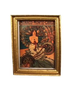 MC209 Vintage Monte Carlo picture in gold frame