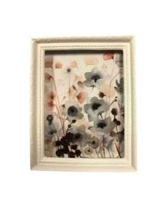 MC309 - Large pink flower picture in a white frame
