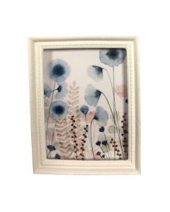 MC310 - Large blue flower picture in a white frame